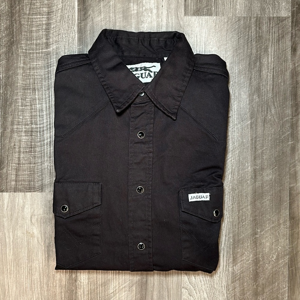 Jaguar Denim Long Sleeve Pearl Snap Button Shirt - Large